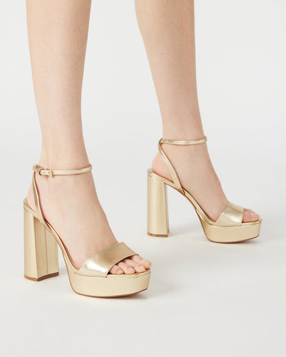 LESSA Bone Patent Platform Block Heel | Women's Heels