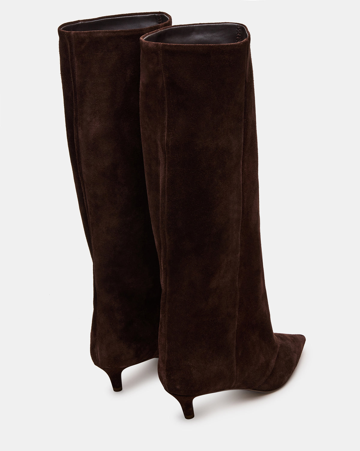 LUCA Brown Suede Pointed-Toe Cuffed Kitten Heel Women's Boot