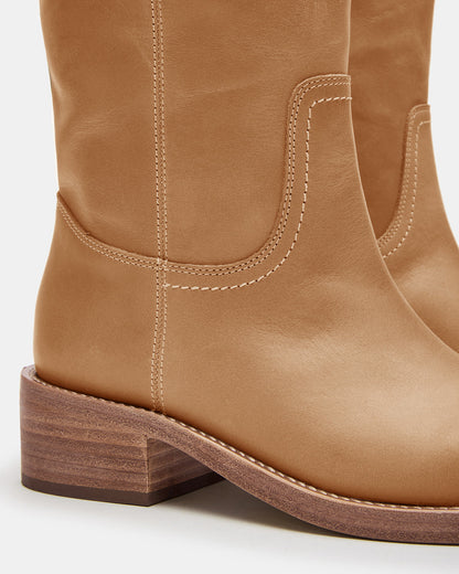 RIGGS Banana Leather Wide Calf Square-Toe Women's Boot