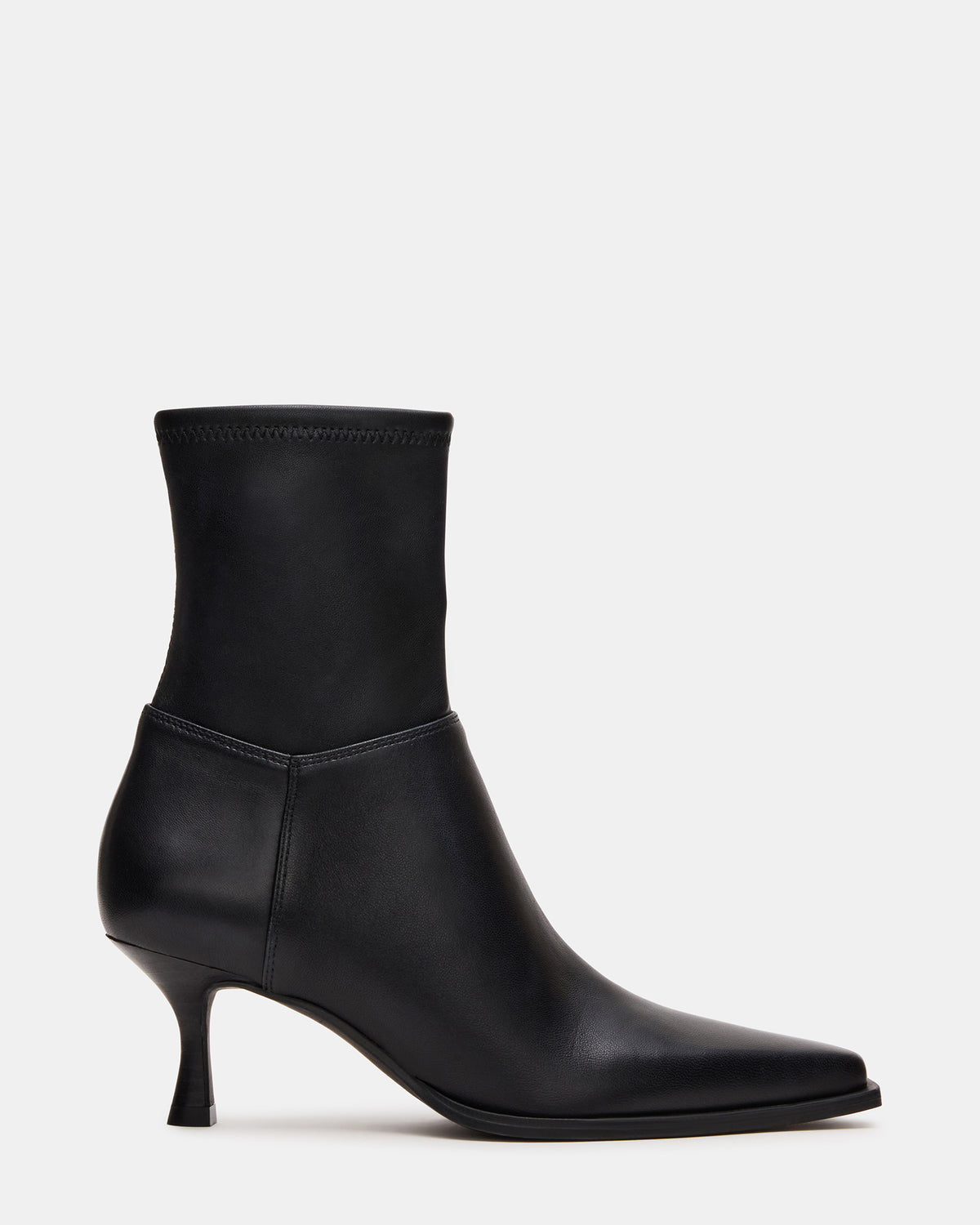 STASIA Black Pointed-Toe Kitten Heel Women's Ankle Boot