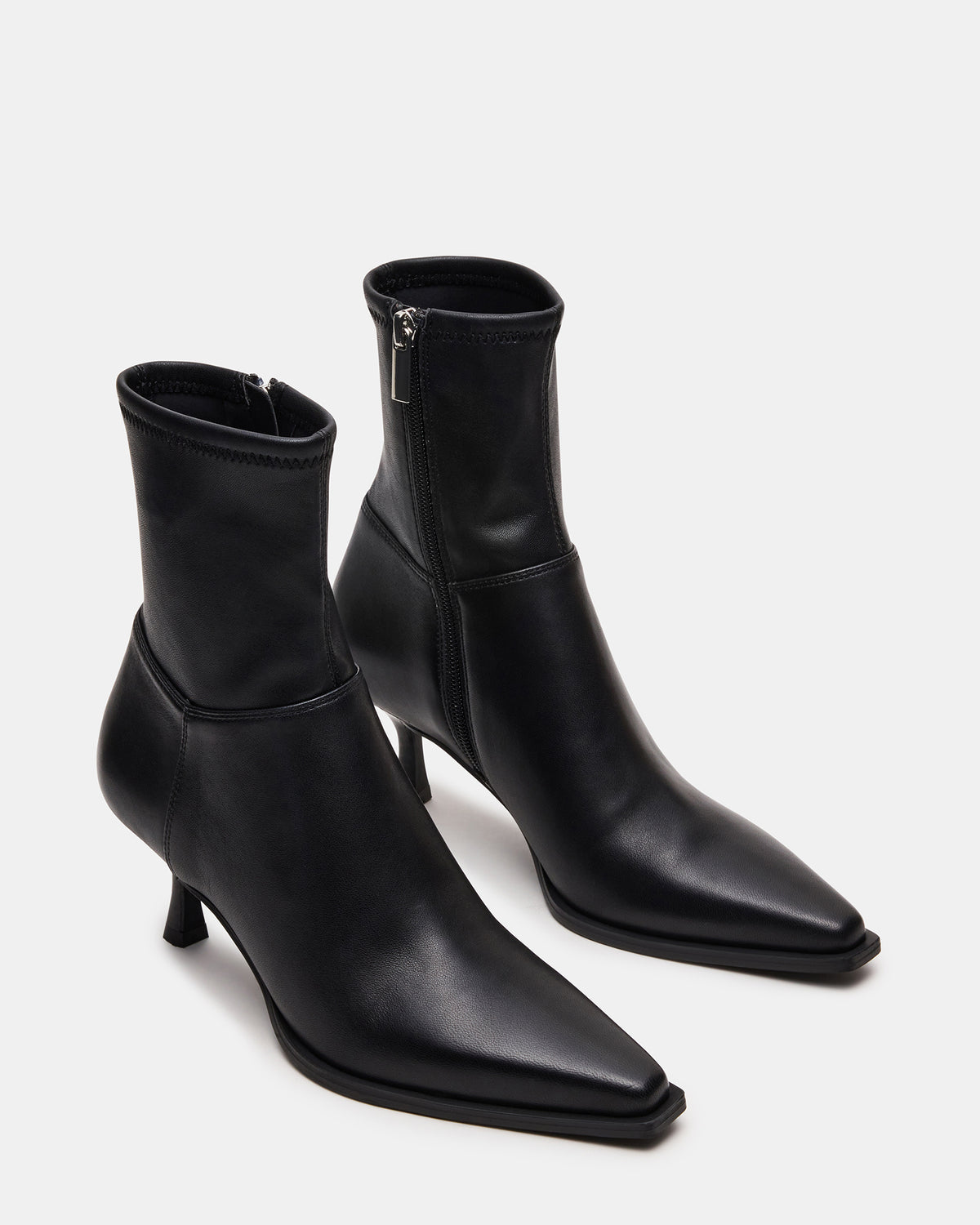 STASIA Black Pointed-Toe Kitten Heel Women's Ankle Boot