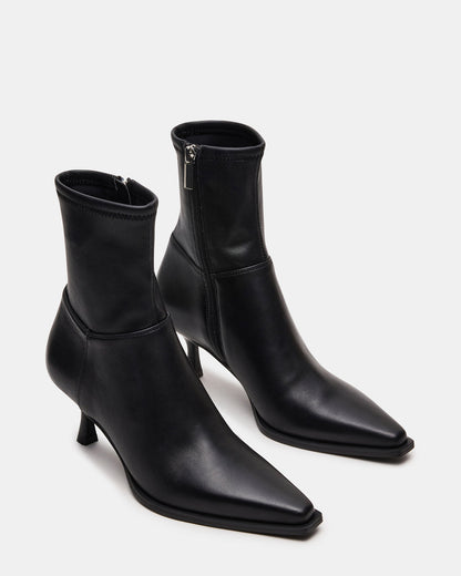 STASIA Black Pointed-Toe Kitten Heel Women's Ankle Boot