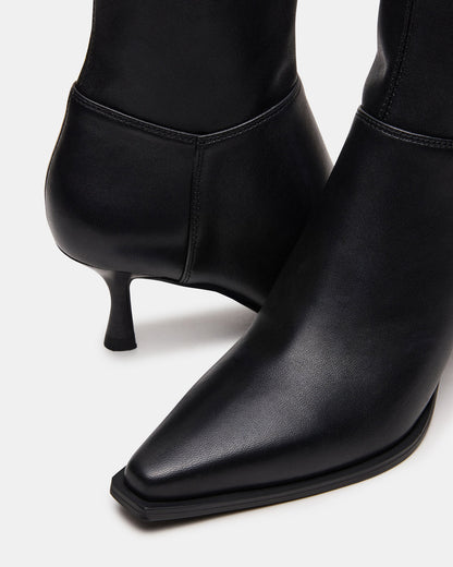 STASIA Black Pointed-Toe Kitten Heel Women's Ankle Boot