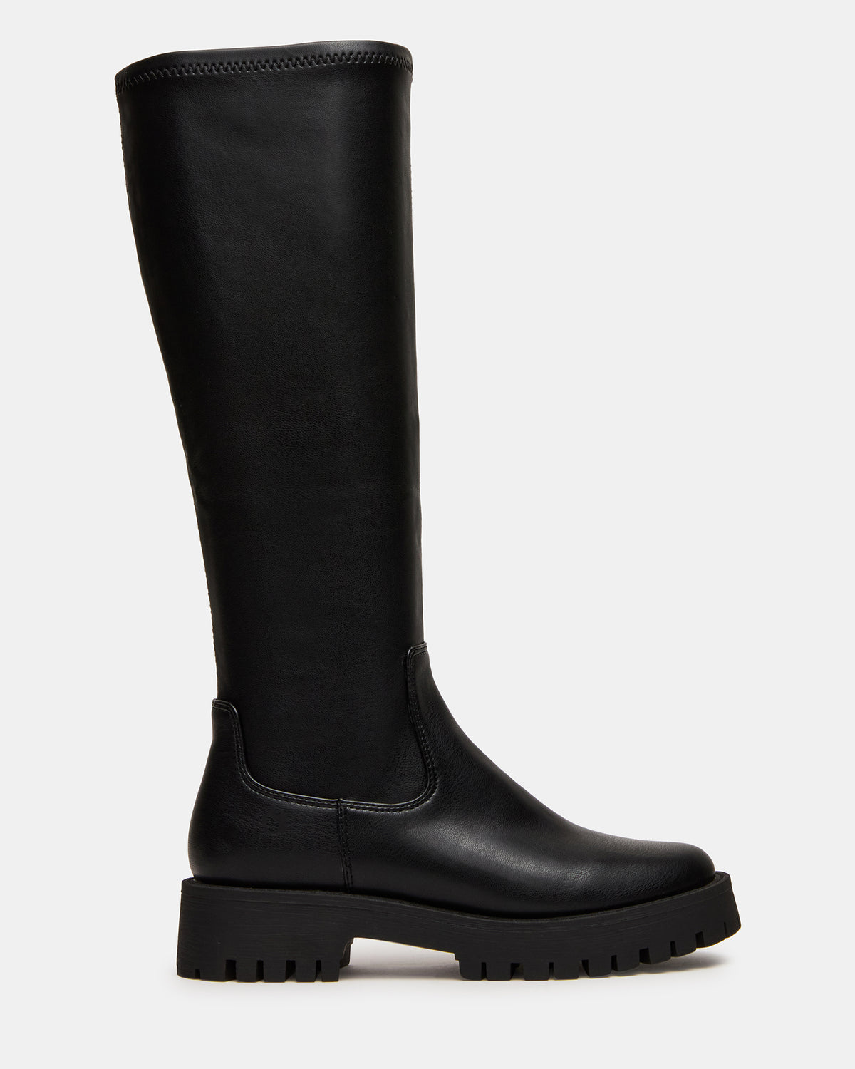 LABELLE Black Knee-High Lug Platform Women's Boot