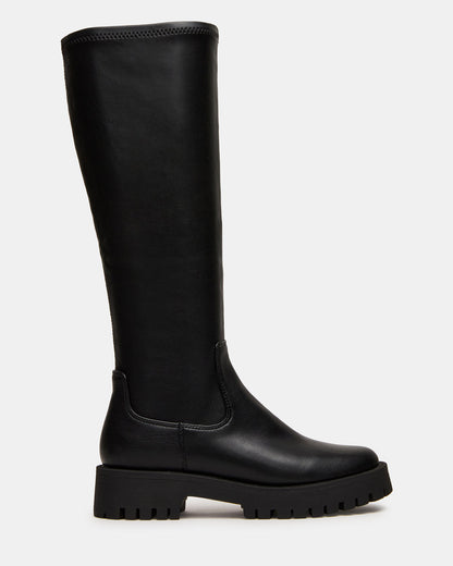 LABELLE Black Knee-High Lug Platform Women's Boot