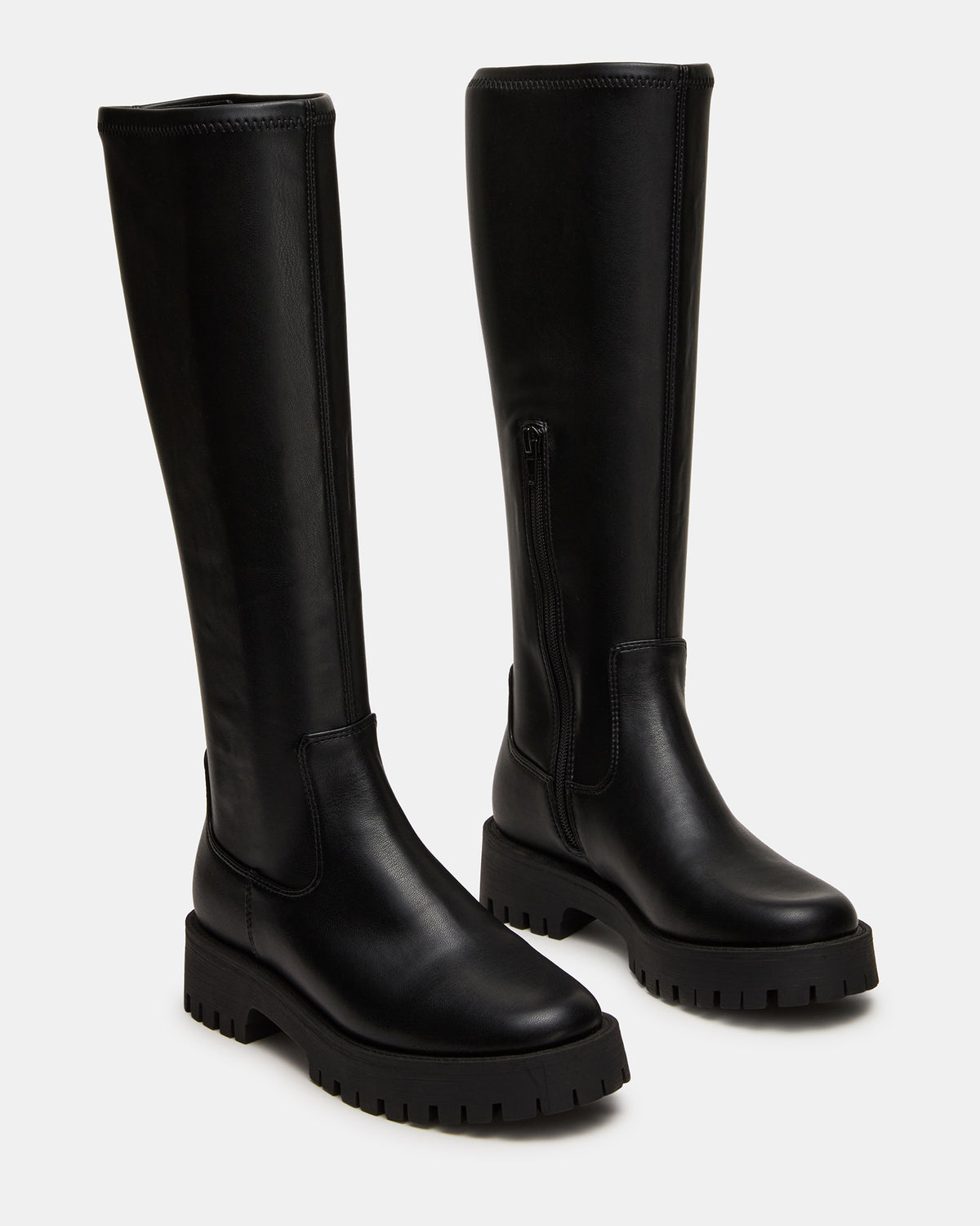 LABELLE Black Knee-High Lug Platform Women's Boot