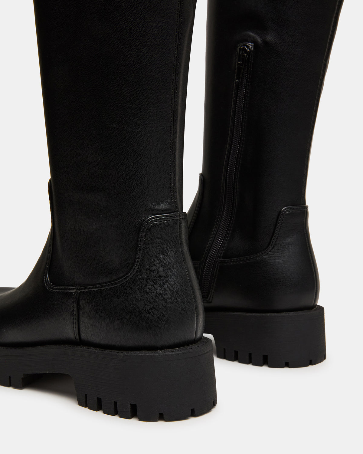 LABELLE Black Knee-High Lug Platform Women's Boot