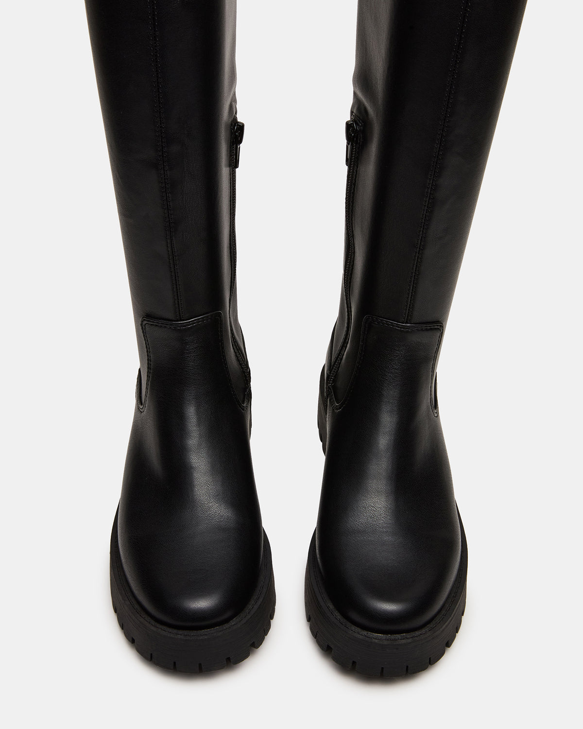 LABELLE Black Knee-High Lug Platform Women's Boot