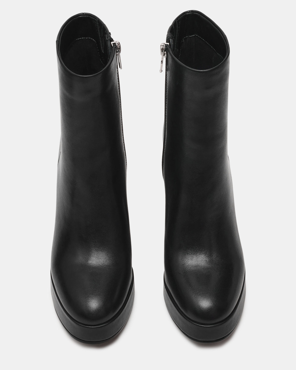 TYRA Black Leather Platform Block Heel Women's Ankle Boot