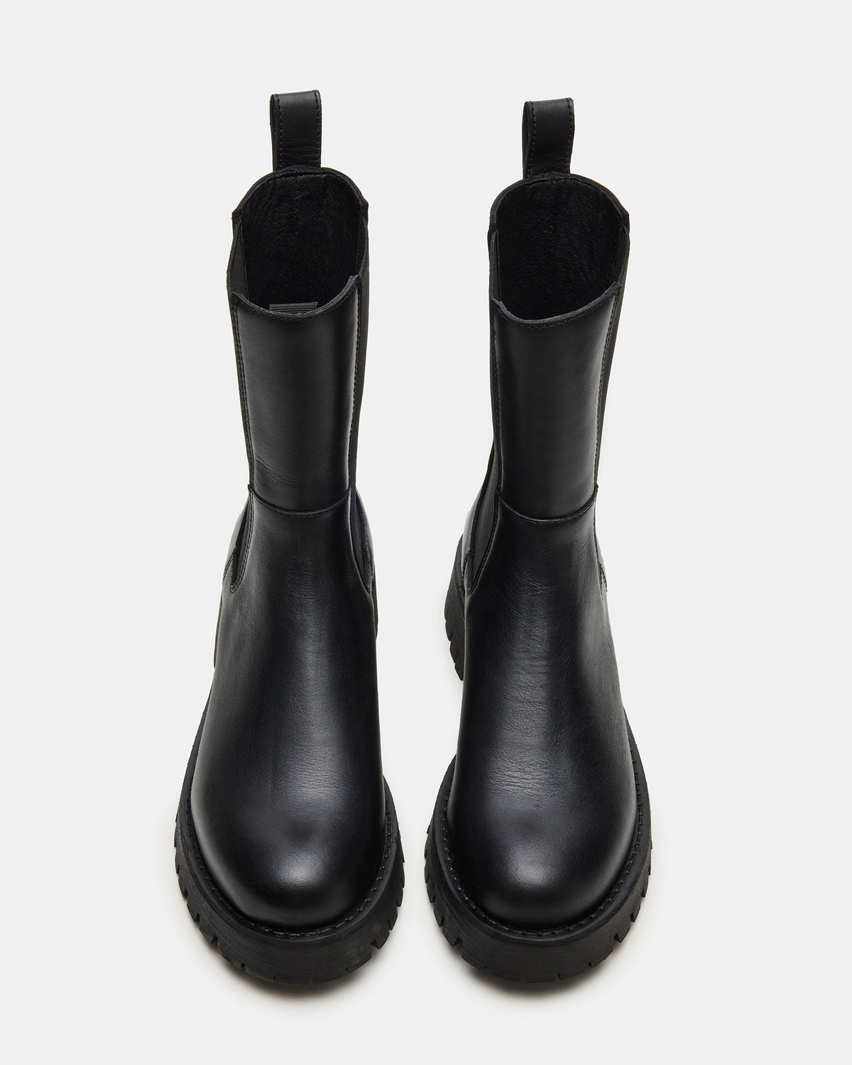 LOWA Black Leather Lug Chelsea Platform Women's Ankle Boot