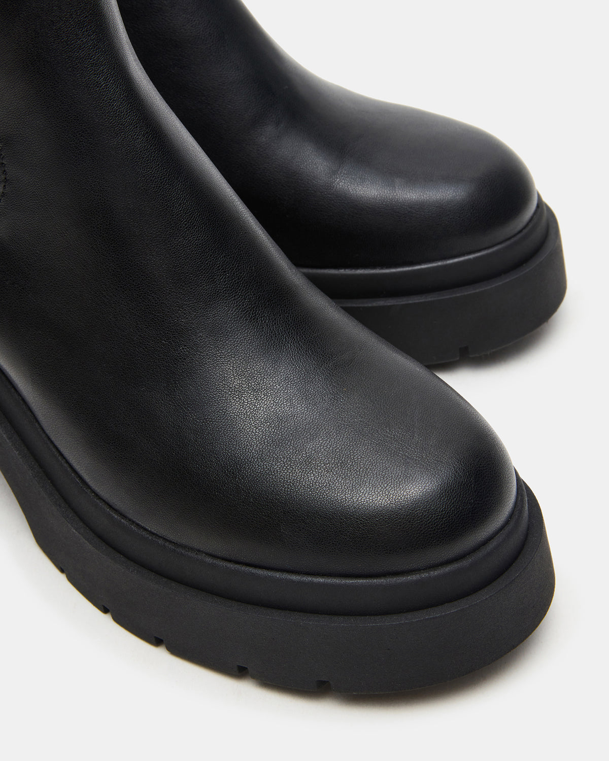 KOA Black Lug Sole Chelsea Women's Ankle Boot