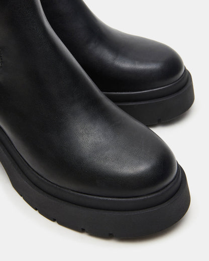 KOA Black Lug Sole Chelsea Women's Ankle Boot