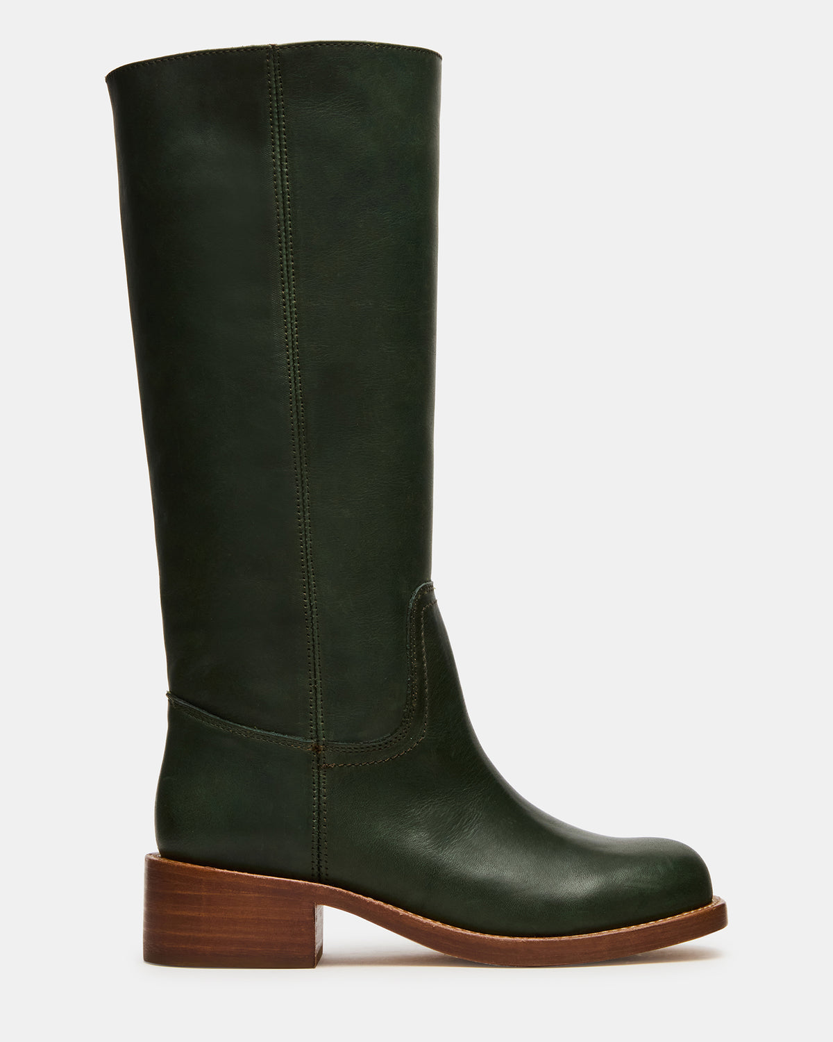 RIGGS Dark Green Leather Square-Toe Women's Boot