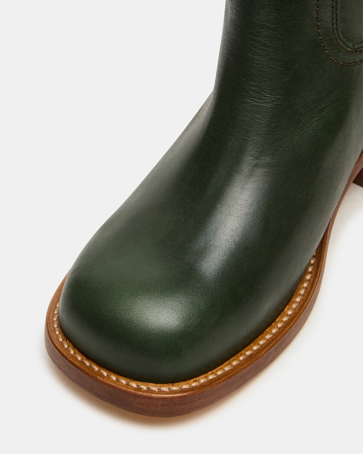 RIGGS Dark Green Leather Square-Toe Women's Boot