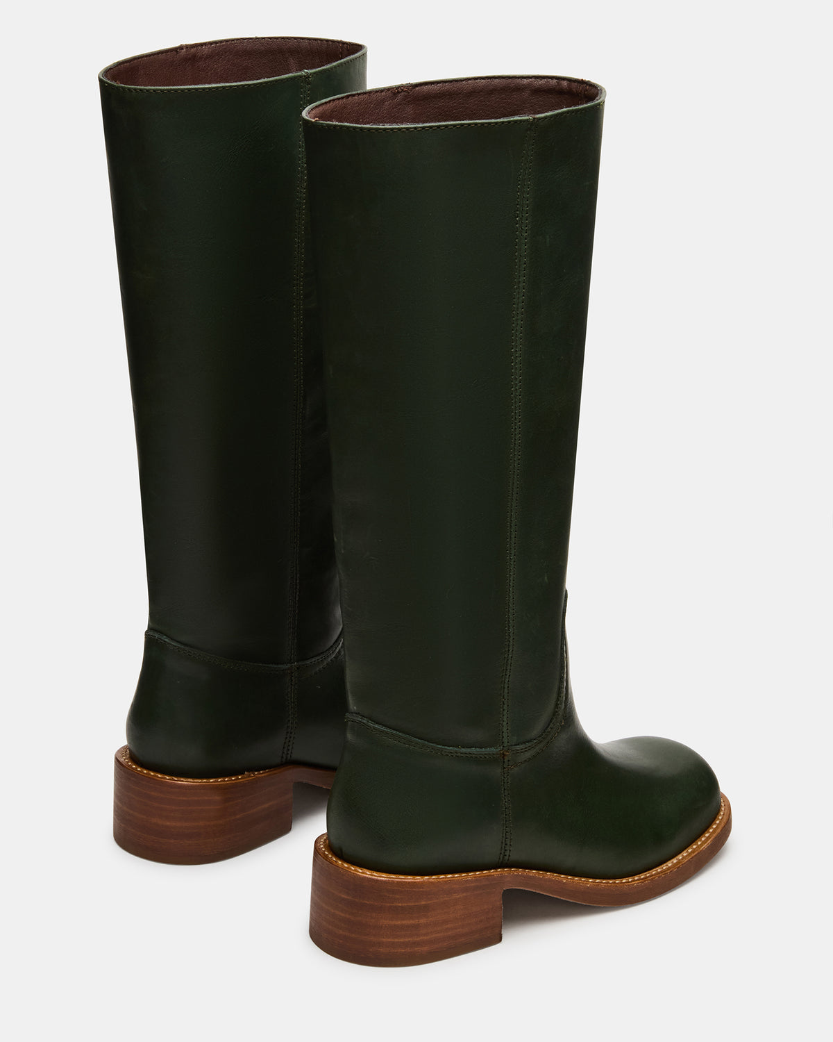 RIGGS Dark Green Leather Square-Toe Women's Boot
