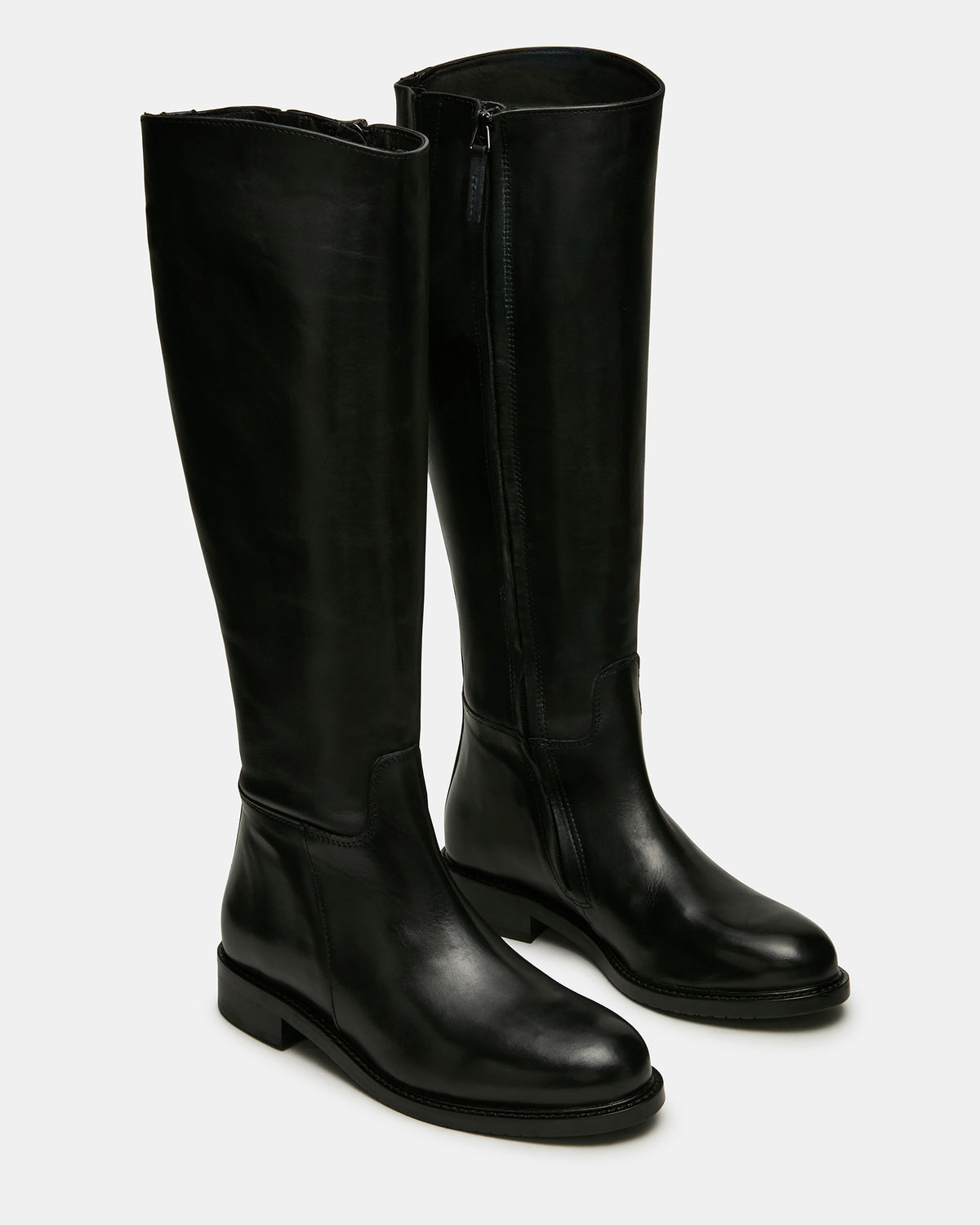 BELMONT Black Leather Knee-High Women's Riding Boot