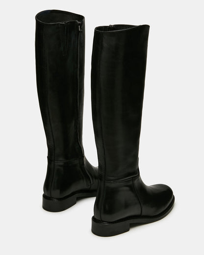 BELMONT Black Leather Knee-High Women's Riding Boot
