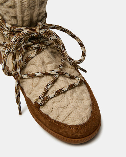 WYSTAN Taupe Multi Lace-Up Women's Ankle Boot