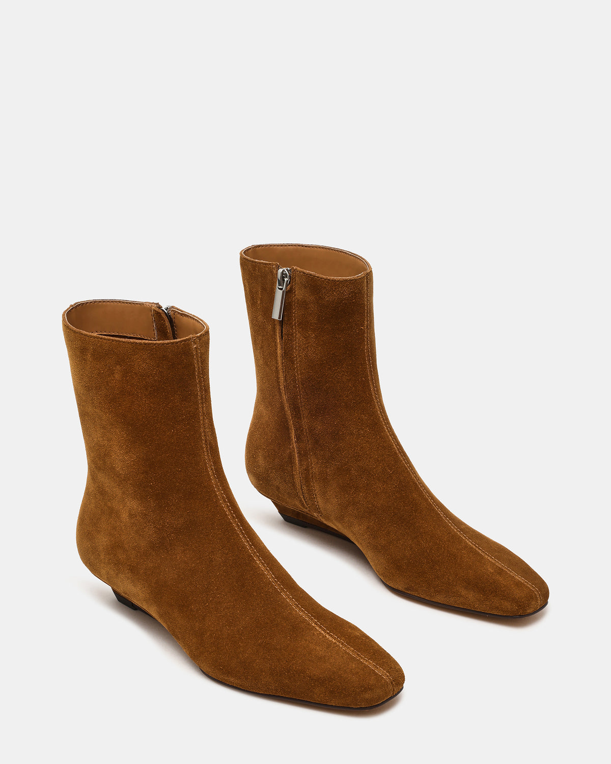 FLAIRE Sand Suede Square-Toe Wedge Bootie Women's Ankle Boot