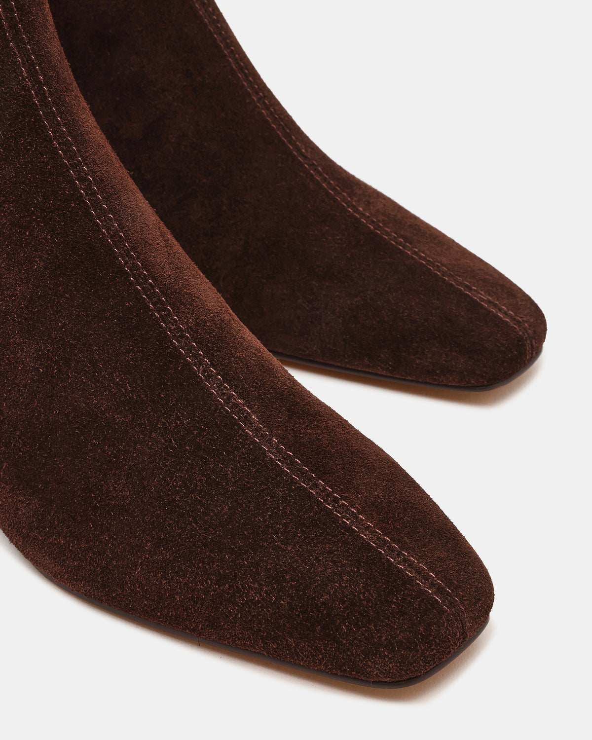 FLAIRE Brown Suede Square-Toe Wedge Bootie Women's Ankle Boot