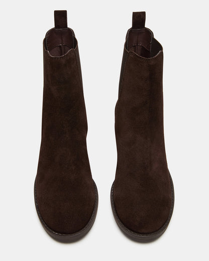 KAPLAN Brown Suede Chelsea Block Heel Women's Ankle Boot