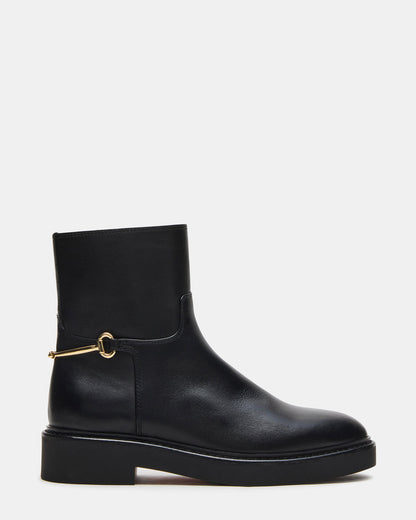 DIABLO Black Leather Women's Ankle Boot