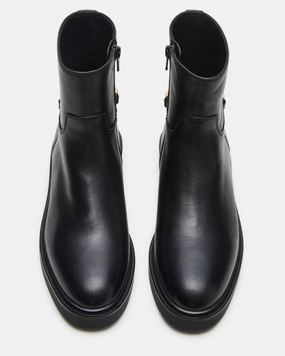 DIABLO Black Leather Women's Ankle Boot