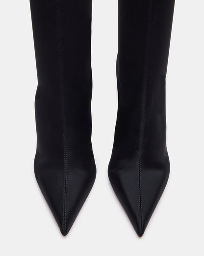 MIDNITE Black Pointed-Toe Stiletto Heel Sock Women's Ankle Boot