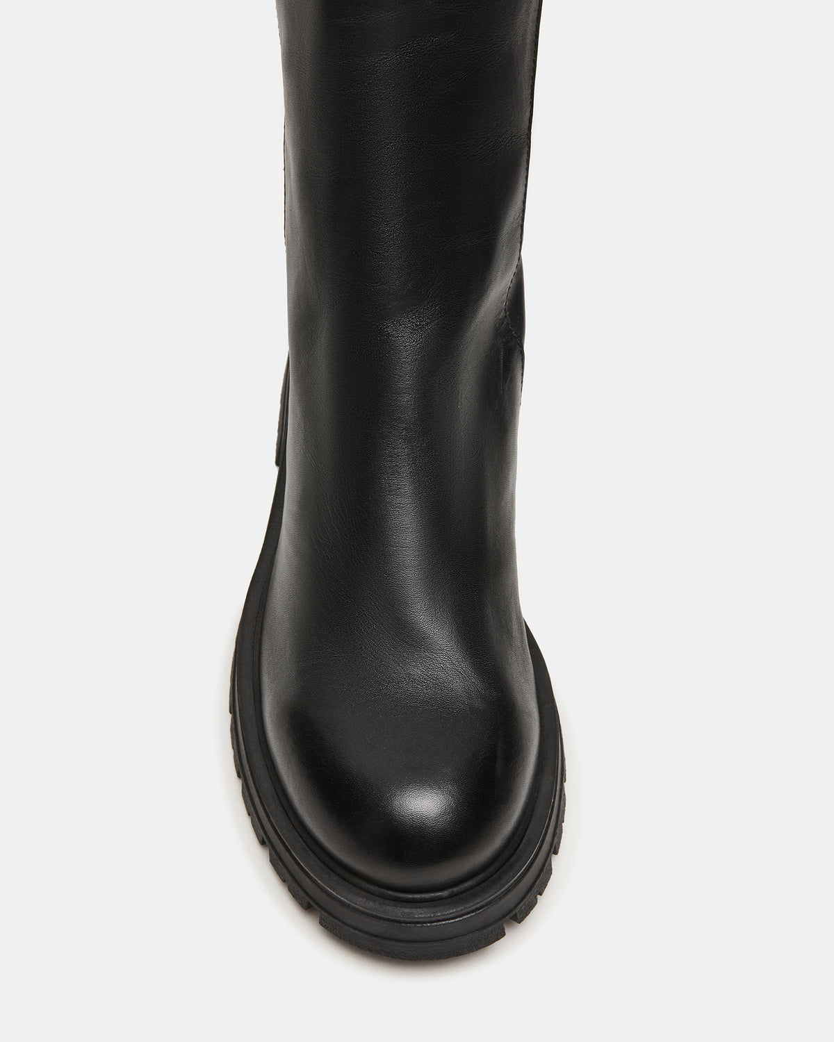 LAMI Black Leather Lug Sole Women's Ankle Boot