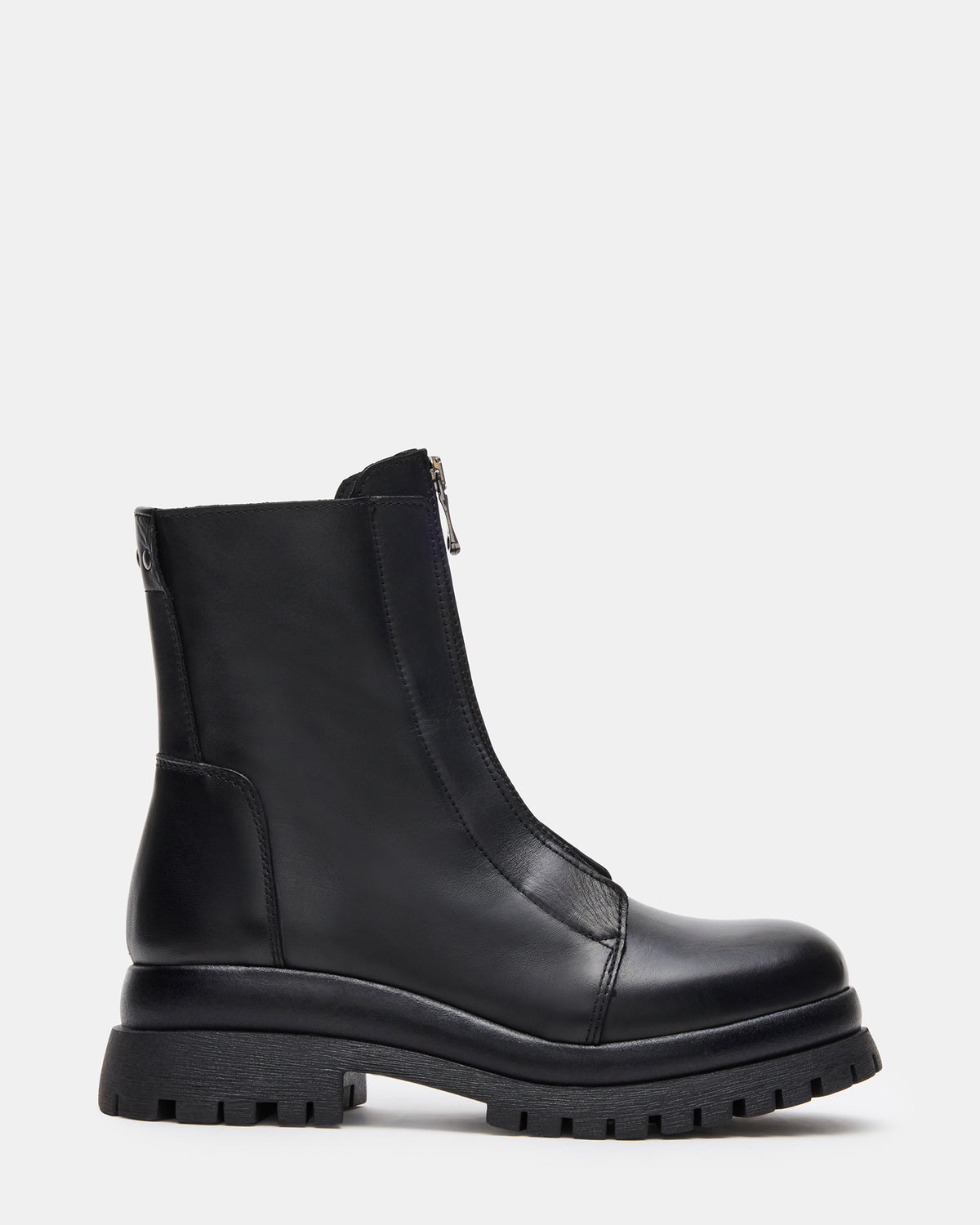 MILTON Black Leather Moto Women's Ankle Boot