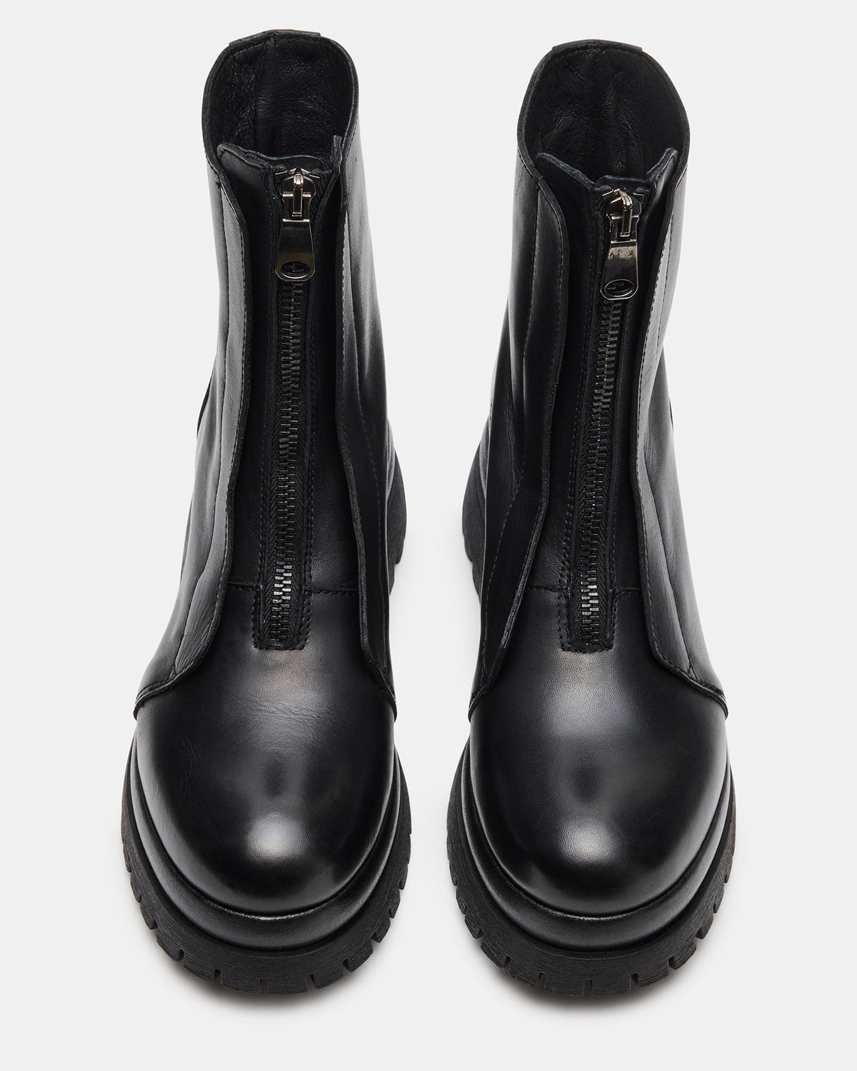 MILTON Black Leather Moto Women's Ankle Boot