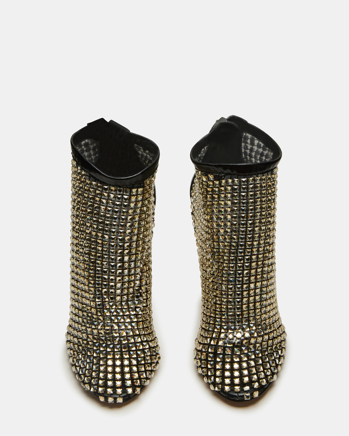 DANCIN Gold Multi Stiletto Heeled Mesh Rhinestone Women's Ankle Boot