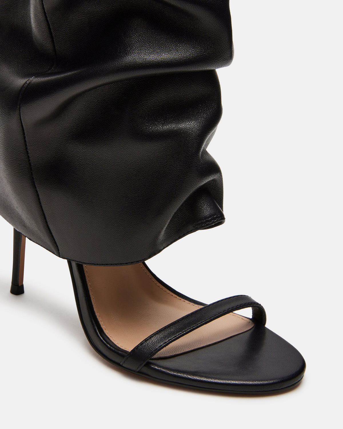 RAVINE Black Knee-High Cuffed Stiletto Heel Women's Boot