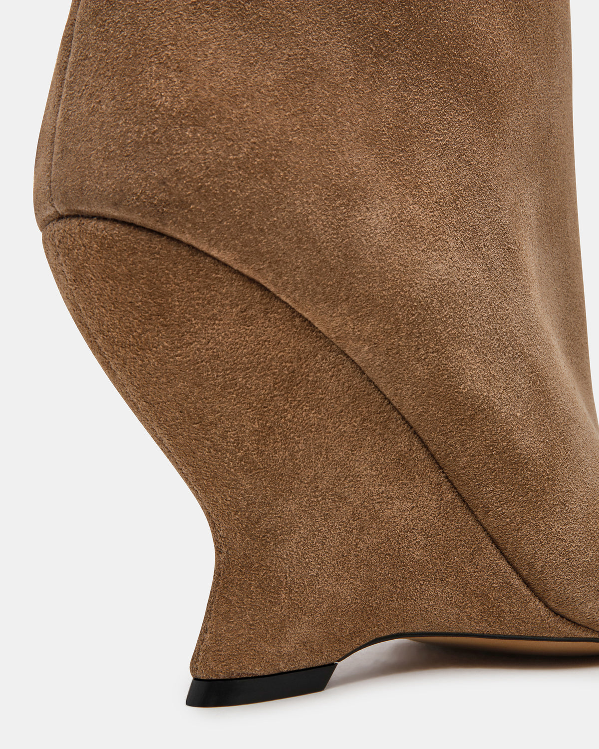 RYLIX Taupe Suede Wedge Peep-Toe Women's Ankle Boot
