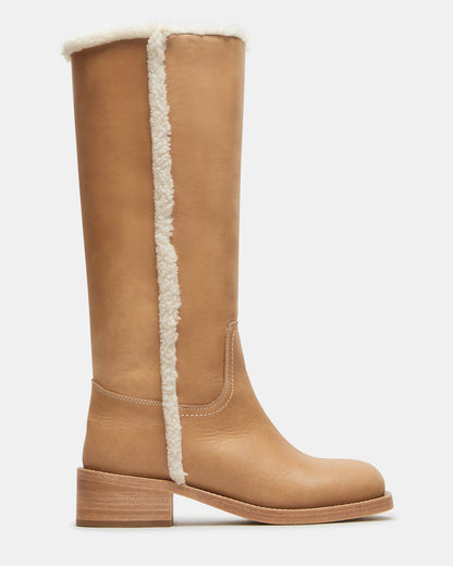 RIGGS Faux Fur Banana Leather Square-Toe Women's Boot