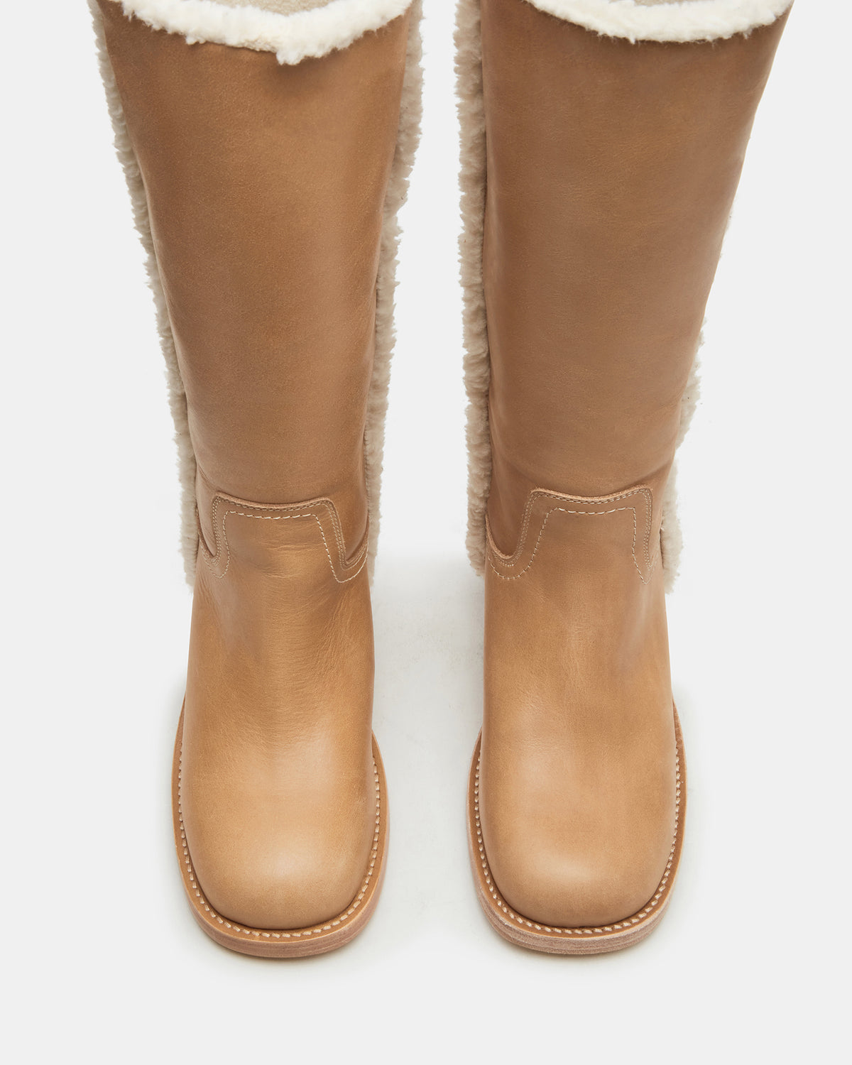 RIGGS Faux Fur Banana Leather Square-Toe Women's Boot