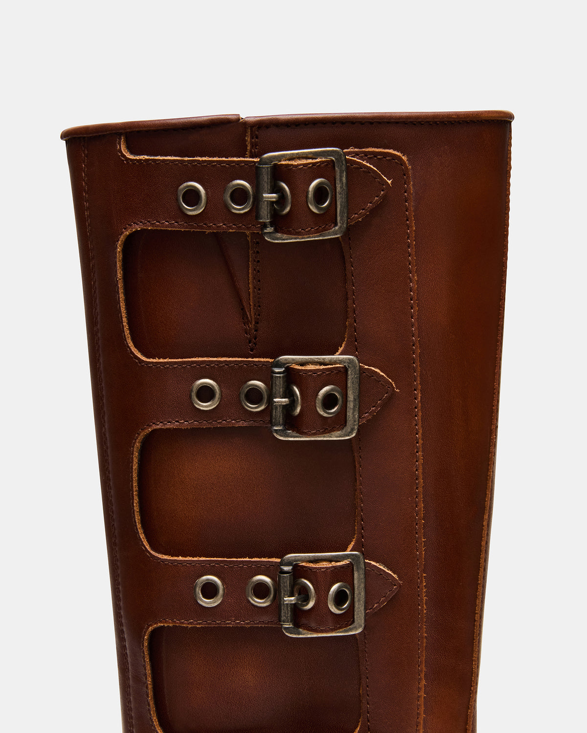 ROCKY Cognac Distressed Knee-High Moto Women's Boot
