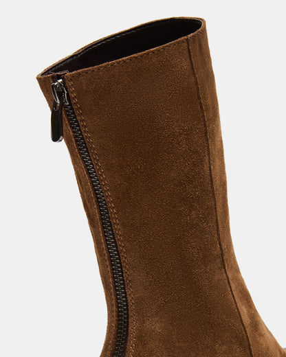 LAMI Dark Taupe Suede Lug Sole Women's Ankle Boot