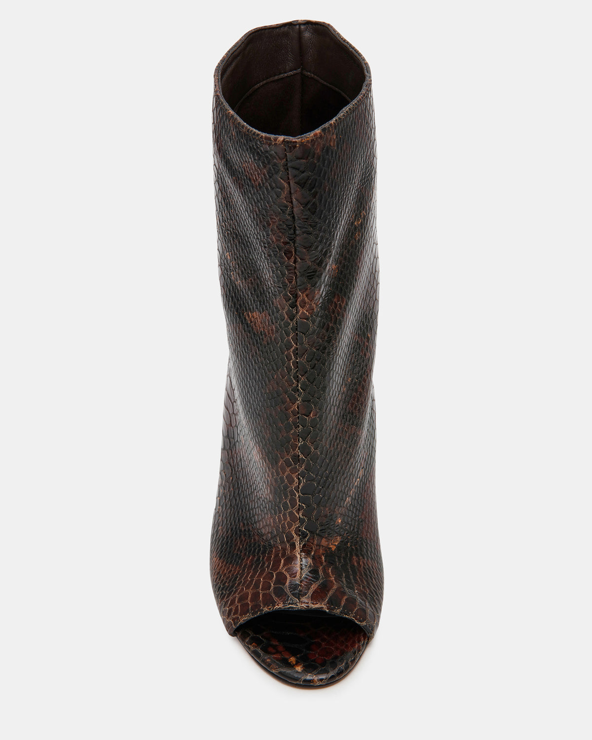 RYLIX Brown Snake Wedge Peep-Toe Women's Ankle Boot
