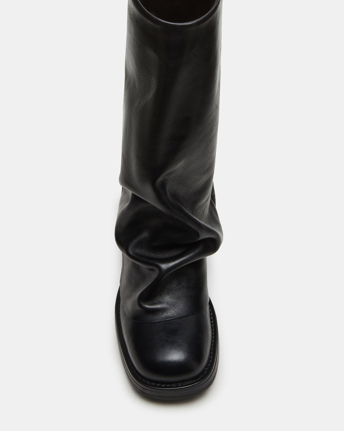 BENTON Black Leather Women's Cuffed Moto Boot