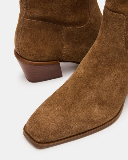 DANEY Taupe Suede Square-Toe Women's Ankle Boot
