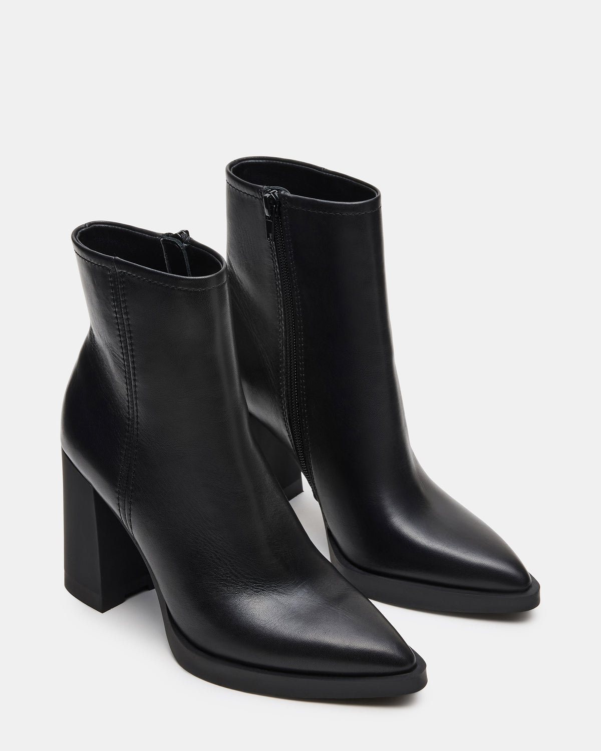 HARDEN Black Leather Women's Pointed-Toe Ankle Boot
