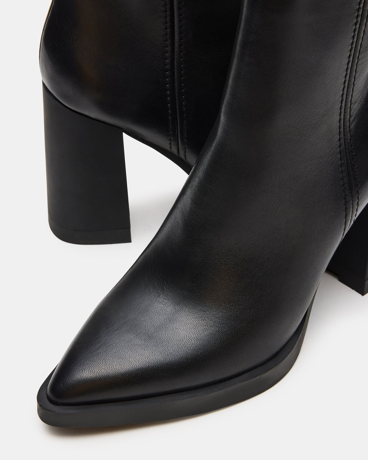 HARDEN Black Leather Women's Pointed-Toe Ankle Boot