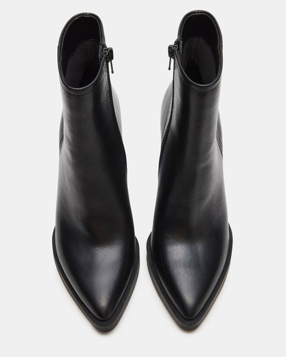 HARDEN Black Leather Women's Pointed-Toe Ankle Boot