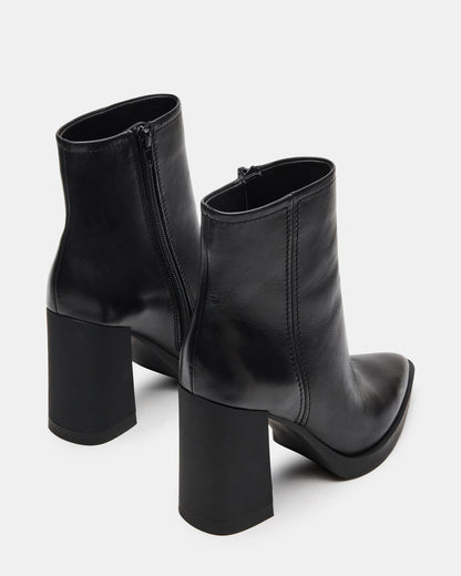 HARDEN Black Leather Women's Pointed-Toe Ankle Boot