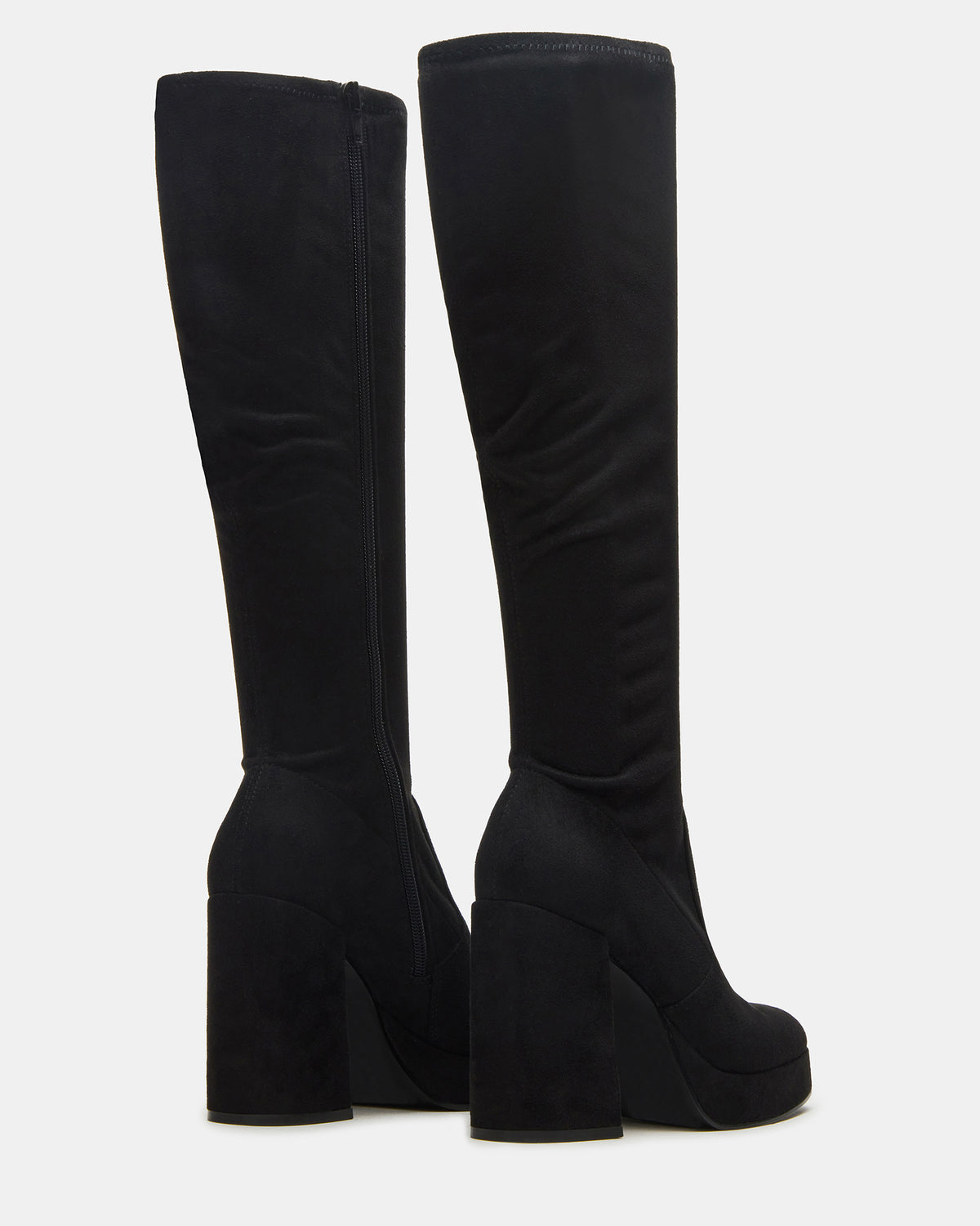 TWAIN Black Knee-High Block Heel Women's Boot