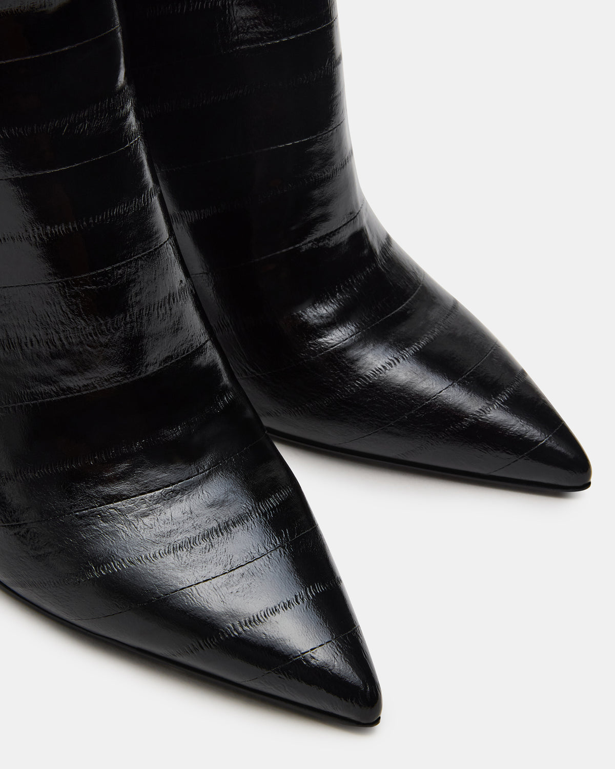 NITRO Black Eel Pointed-Toe Stiletto Heel Knee-High Women's Boots