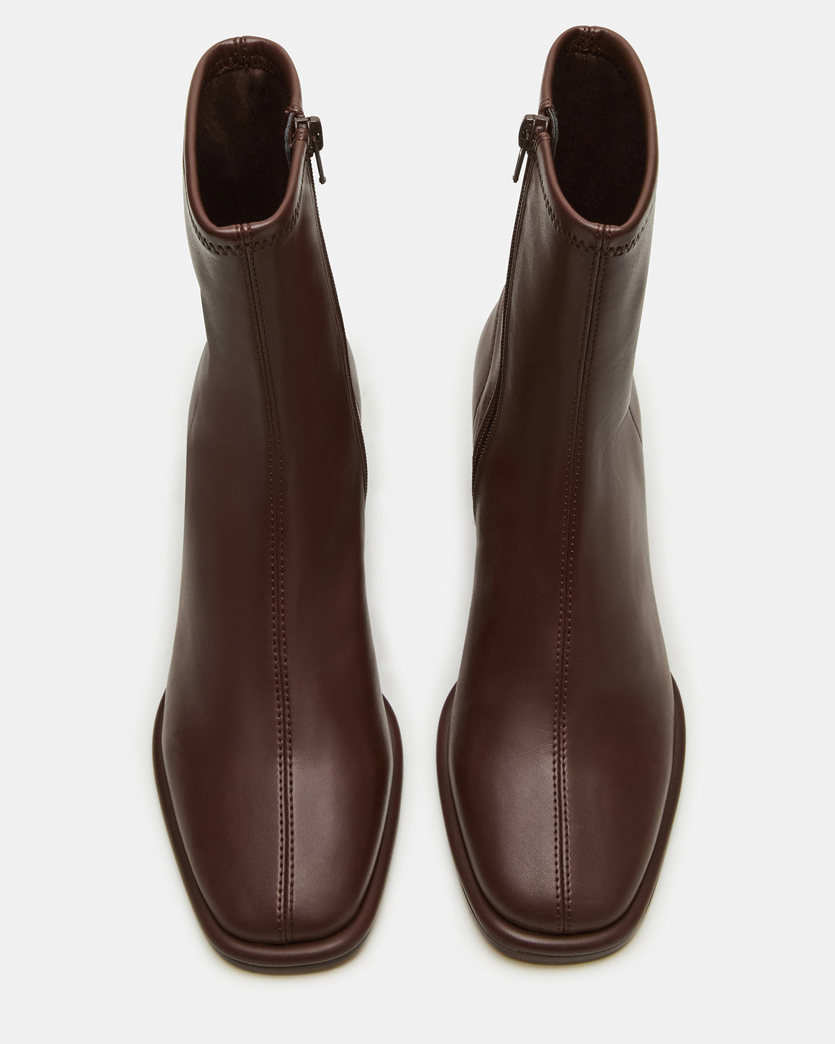 PAMMY Brown Square-Toe Block Heel Women's Ankle Boot