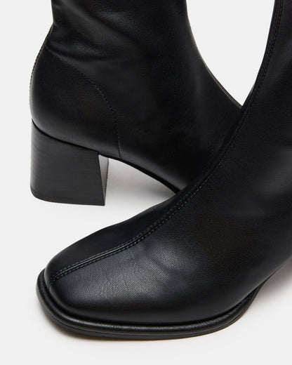 PAMMY Black Square-Toe Block Heel Women's Ankle Boot