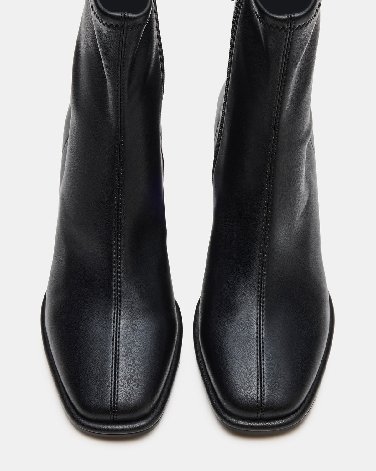 PAMMY Black Square-Toe Block Heel Women's Ankle Boot